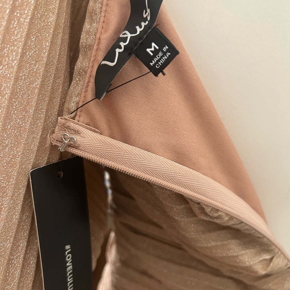 Lulus Elegant Blush RoseGold Ruched Dress - Picture 5 of 5